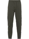 Prada Punto Stoffa Track Trousers In F0n06 Dark Green+black