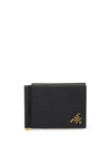 Prada Detachable Money Clip Bi-fold Wallet In Black