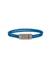 Prada Braided Logo Bracelet In Blue