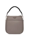 Prada Margit Leather Hobo Bag In Grey