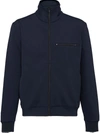 Prada Technical Jersey Jacket In Blue