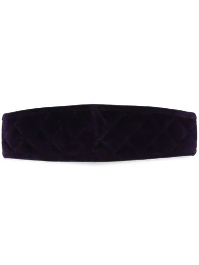 Pre-owned Chanel Diamond Quilted Headband In Purple