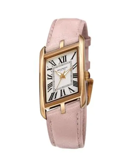 Bruno Magli Sofia 1421 Stainless Steel & Italian Leather-strap Watch In Pink