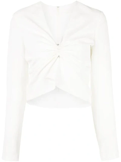 Dion Lee V-neck Ruched Blouse In White