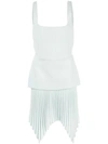 Dion Lee Pleated Mini Dress In Blue