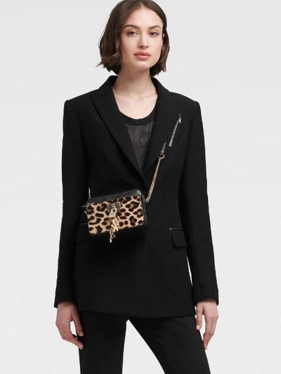 Donna Karan Dkny Women's Blazer With Faux Leather Trim - In Black