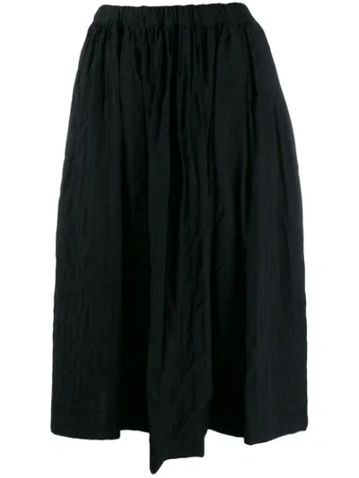 Comme Des Garçons Asymmetric Pleated Skirt In Blue