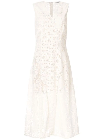 Goen J Velvet Lace Dress In White