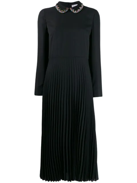 red valentino pleated dress