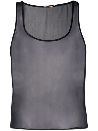 Saint Laurent Sheer Tank Top In Black