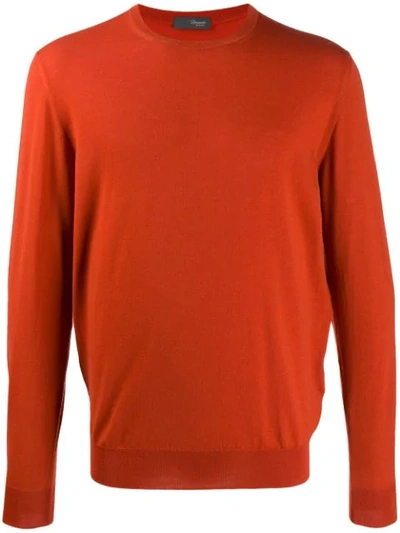 Drumohr Knitted Sweatshirt In Orange