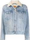 Levi's Faux Shearling Lined Denim Jacket In Blue