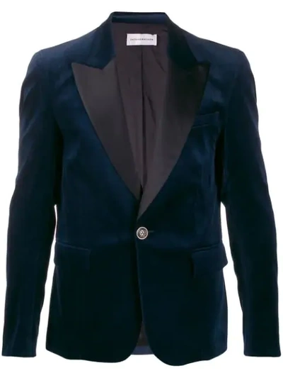 Faith Connexion Velvet Tuxedo Jacket In Blue