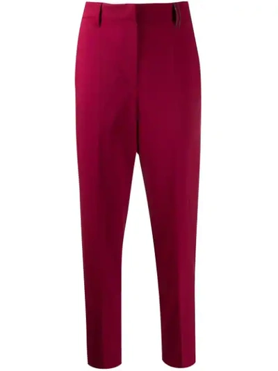 Brunello Cucinelli Tapered Ankle Trousers In Red