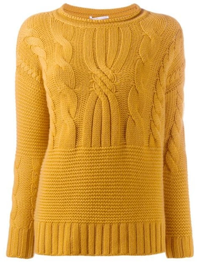 Agnona Cable Knit Jumper In Yellow