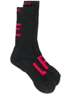 Yohji Yamamoto Logo Print Socks In Black