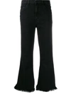 J Brand Distressed Flared Jeans In Black