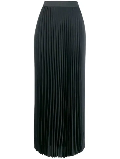 Agnona Pleated Maxi Skirt In Grey