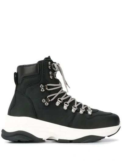Dsquared2 Leather High Top Trainers In Black