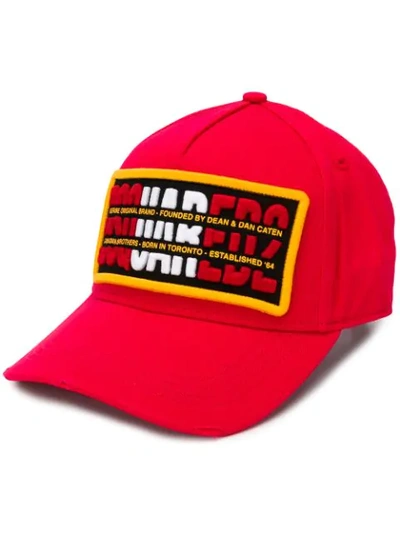 Dsquared2 Adjustable Men's Cotton Hat Baseball Cap In Red