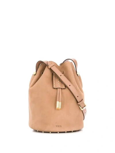 Tod's Studded Bucket Bag In S812 Stone