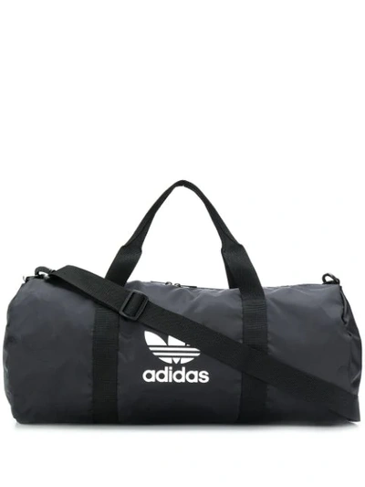 Adidas Originals Logo Print Holdall In Black