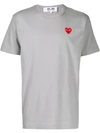 Comme Des Garçons Play Embroidered Heart T-shirt In Grey