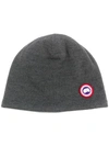 Canada Goose Logo Plaque Beanie In Grey