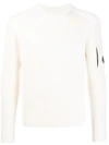 C.p. Company Ribbed Long-sleeve Sweater In Gauze White