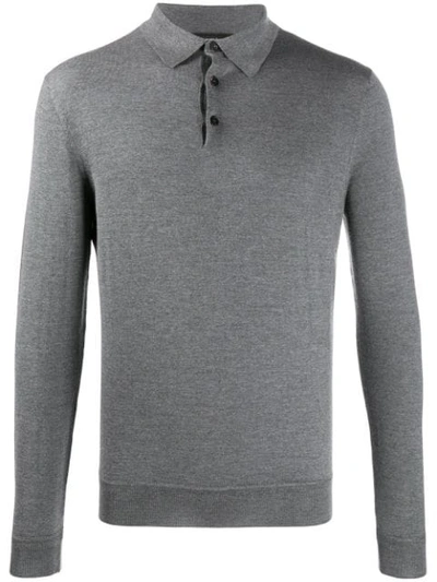 Ermenegildo Zegna Langärmeliges Poloshirt In K97 Grey
