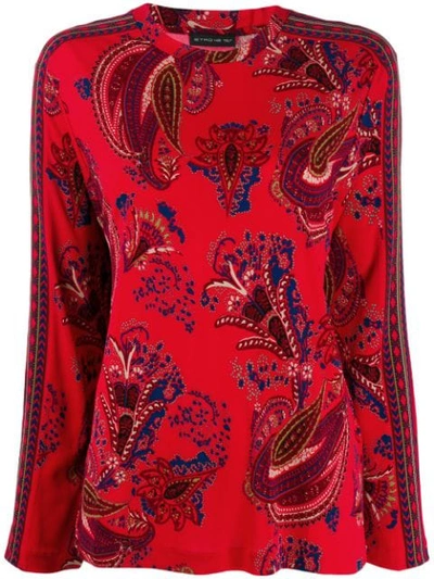 Etro Paisley Print Blouse In Red