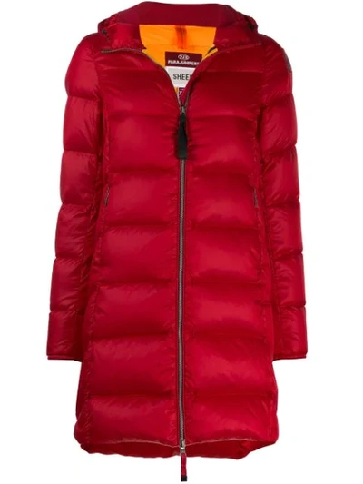Parajumpers Padded Single-breasted Coat In 723 Scarlet