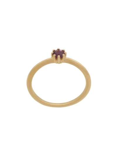 Astley Clarke Gold Plated Vermeil Silver Mini Linia Rhodolite Ring