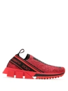 Dolce & Gabbana Sorrento Termostrass Sneakers In Red