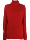 Chinti & Parker Roll Neck Cashmere Jumper In Red