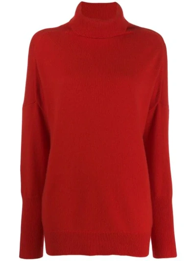 Chinti & Parker Roll Neck Cashmere Jumper In Red