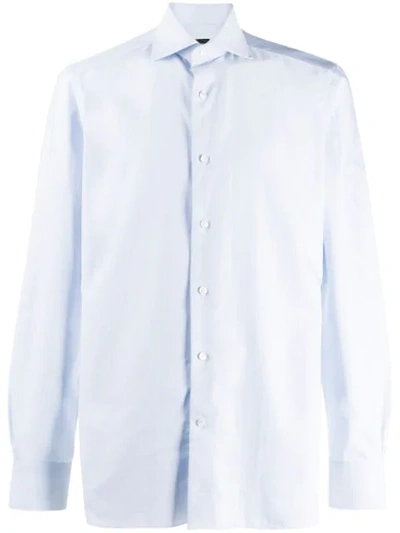 Ermenegildo Zegna Long-sleeve Fitted Shirt In Blue
