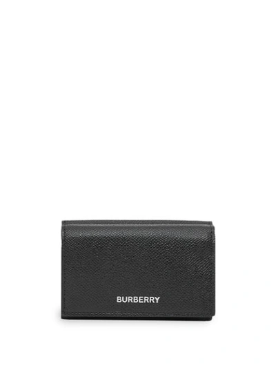 Burberry Small Logo-print Folding Wallet In Black