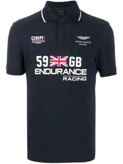 Hackett Aston Martin Racing Polo Shirt In Blue