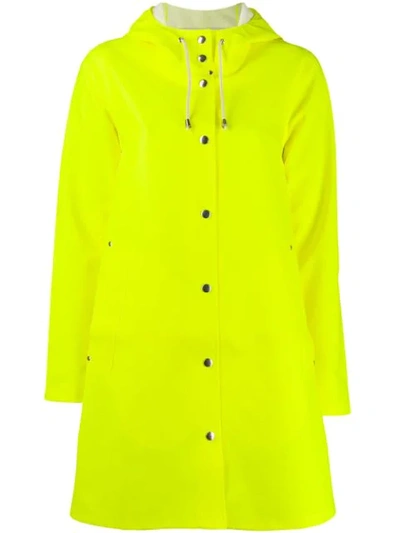Stutterheim Hooded Raincoat In Yellow