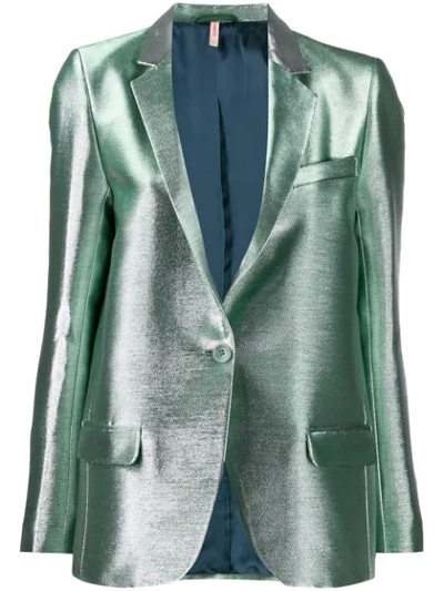 Indress Fitted Lurex Jacket In Silver