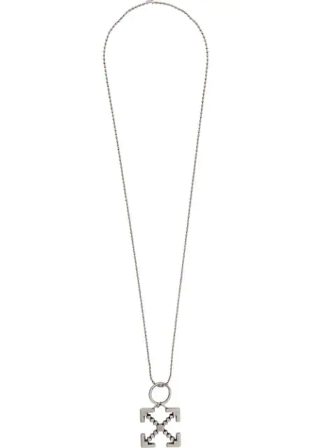 Off-white Arrow Necklace In Silver | ModeSens