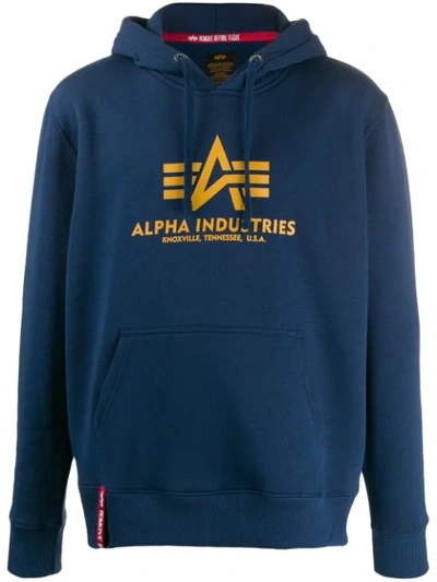 Alpha Industries Basic Hoody In Blue