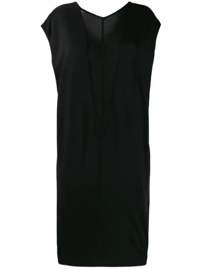 Rick Owens Drkshdw Two-tone Jersey Dress In Black