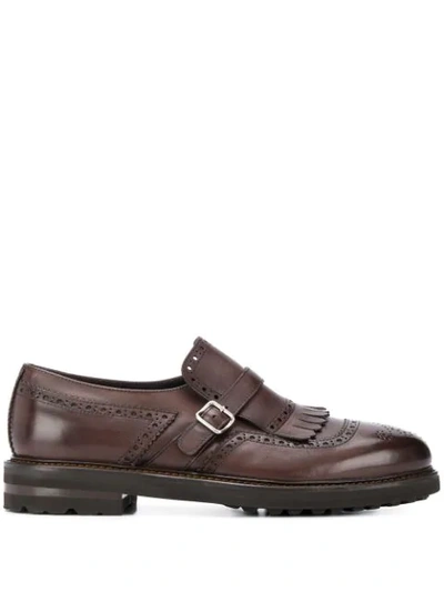 Henderson Baracco Monk Strap Tassel Shoes In Brown