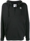 Adidas Originals Logo Stripe Hoodie In Black