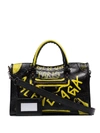 Balenciaga Small City Graffiti Shoulder Bag - Black In 黑色