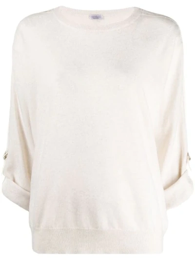 Brunello Cucinelli Oversized Slouchy Sweater In Neutrals
