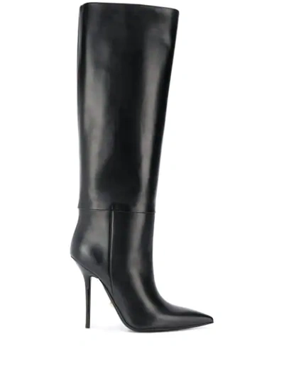 Versace Knee-high Stiletto Boots In Black