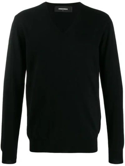 Dsquared2 V-neck Sweater In Black